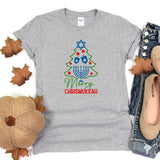 Happy Chrismukkah Shirt, Funny Hannukkah Shirts, Christmas Ugly T-Shirt, Hanukkah Menorah Shirt, Chanukah Jewish Holiday Celebration Tee