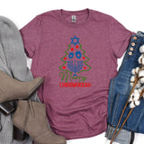 Happy Chrismukkah Shirt, Funny Hannukkah Shirts, Christmas Ugly T-Shirt, Hanukkah Menorah Shirt, Chanukah Jewish Holiday Celebration Tee