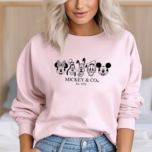 Mickey & Co sweatshirt, Unisex Custom Disney Sweat, Disney sweatshirt, Disney Friends T-Shirt, Mickey And Friends Shirt, Disney Group Hoodie