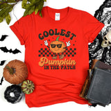 Coolest Pumpkin on the Patch Custom Halloween T-Shirt, Comfort Ghost Tee, Team Pumpkin Shirt, Retro Race Halloween Shirt, Bat Halloween Gift