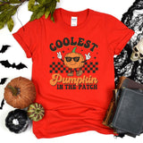 Coolest Pumpkin on the Patch Custom Halloween T-Shirt, Comfort Ghost Tee, Team Pumpkin Shirt, Retro Race Halloween Shirt, Bat Halloween Gift