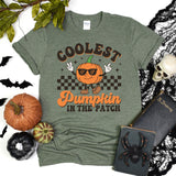 Coolest Pumpkin on the Patch Custom Halloween T-Shirt, Comfort Ghost Tee, Team Pumpkin Shirt, Retro Race Halloween Shirt, Bat Halloween Gift