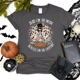 Women skeleton Halloween Tee, Dead Inside But Boojee Outside Shirt, Fall Bou jee Tumbler Skull shirt, Funny Halloween T-shirt, Custom Gift