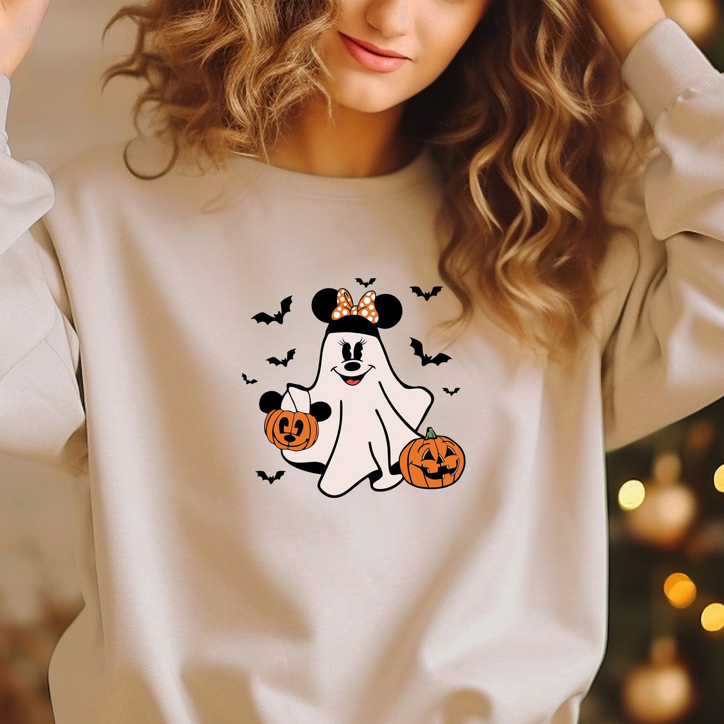 Cute Minnie Ghost Sweatshirt, Disney Minnie Halloween Boo, Minnie Ghost Pumpkin Sweatshirt, Minnie Spooky Season Hoodie, Minnie Not So Scary