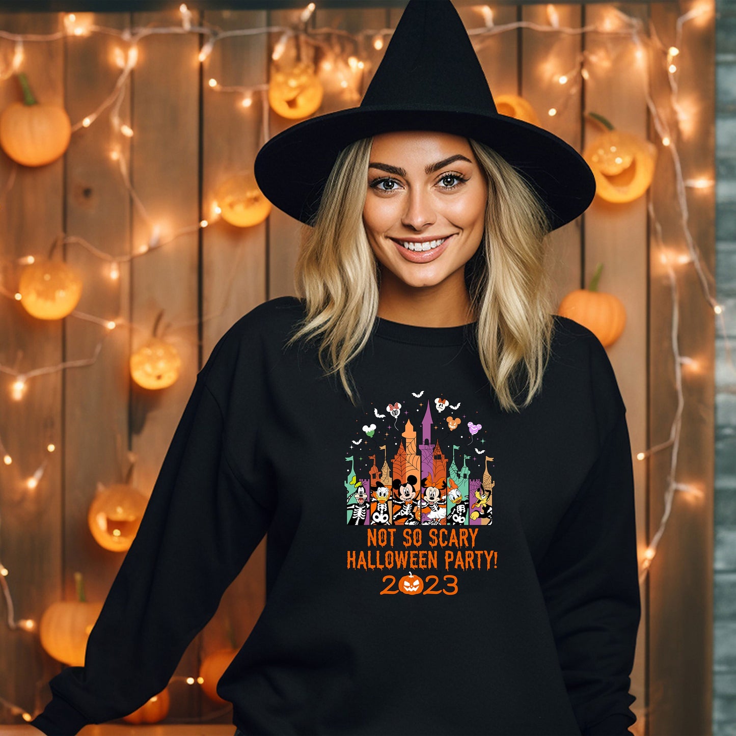 Not So Scary Halloween party 2023 Sweatshirt, Disney Halloween Sweat, Halloween Mickey Shirt friends Disney Castle Halloween Party Hoodie