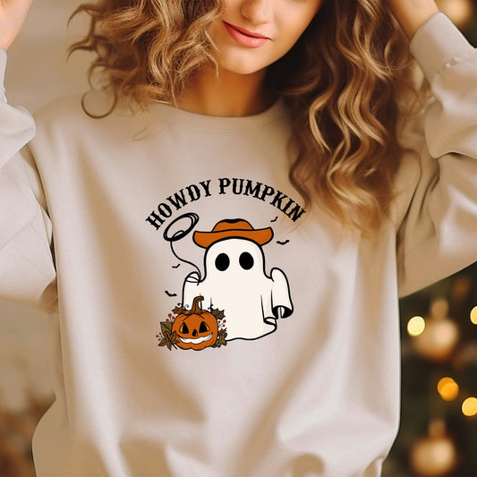 Howdy Pumpkin Ghost Custom Halloween Sweat, Comfort Halloween Hoodie, Team Halloween Sweatshirt, Retro Halloween Shirt, Cute Unique Gift