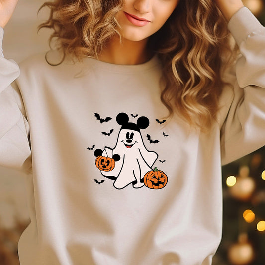 Cute Mickey Ghost Sweatshirt, Disney Mickey Halloween Boo, Mickey Ghost Pumpkin Sweatshirt, Mickey Spooky Season Hoodie, Mickey Not So Scary