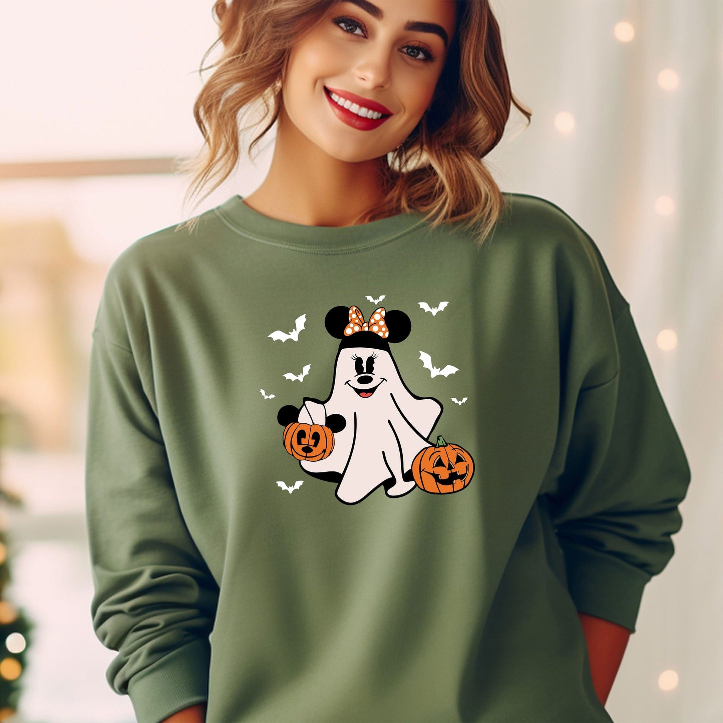 Cute Minnie Ghost Sweatshirt, Disney Minnie Halloween Boo, Minnie Ghost Pumpkin Sweatshirt, Minnie Spooky Season Hoodie, Minnie Not So Scary