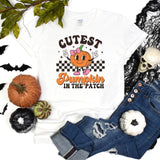 Cutest Pumpkin in the patch Halloween Tee, Teacher Gift Shirt, Gift For Her, Vintage Pumpkins spices season T-shirt, Cute Fall Race Shirt