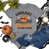 Coolest Pumpkin on the Patch Custom Halloween T-Shirt, Comfort Ghost Tee, Team Pumpkin Shirt, Retro Race Halloween Shirt, Bat Halloween Gift