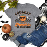 Coolest Pumpkin on the Patch Custom Halloween T-Shirt, Comfort Ghost Tee, Team Pumpkin Shirt, Retro Race Halloween Shirt, Bat Halloween Gift