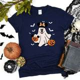 Disney Minnie Boo Ghost Halloween Shirt, Retro Minnie Spooky Season Tee, Halloween Pumpkin Shirt, Minnie Pumpkin T-Shirt