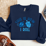 This is How I roll Sweatshirt, They See me Rollin Hanukkah Hoodie, Hannukah Sweatshirt, Hanukkah Family Sweatshirts, Jewish gift, Hanukkah