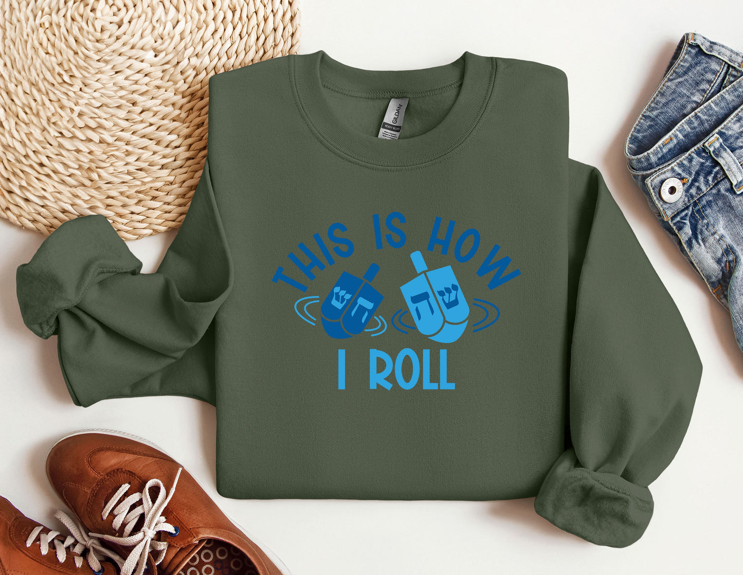 This is How I roll Sweatshirt, They See me Rollin Hanukkah Hoodie, Hannukah Sweatshirt, Hanukkah Family Sweatshirts, Jewish gift, Hanukkah