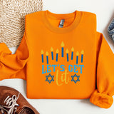 Let's Get Lit Hanukkah Sweatshirt, Hanukkah Sweaters, Funny Hanukkah Hoodies, menorah Jewish Hoodies