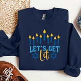 Let's Get Lit Hanukkah Sweatshirt, Hanukkah Sweaters, Funny Hanukkah Hoodies, menorah Jewish Hoodies