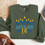 Let's Get Lit Hanukkah Sweatshirt, Hanukkah Sweaters, Funny Hanukkah Hoodies, menorah Jewish Hoodies