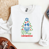 Happy Chrismukkah Sweatshirt, Funny Hannukkah Sweatshirts, Christas Ugly Hoodie, Hanukkah Menorah Sweatshirt, Chanukah Jewish Holiday Sweat