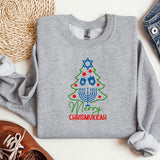 Happy Chrismukkah Sweatshirt, Funny Hannukkah Sweatshirts, Christas Ugly Hoodie, Hanukkah Menorah Sweatshirt, Chanukah Jewish Holiday Sweat