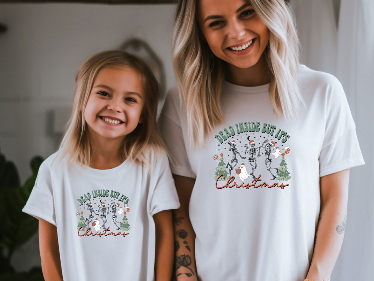 Dead Inside But It's Christmas Shirt, Funny Skeleton t-shirt, Skeleton Christmas Tree t-shirt, Unique Christmas family tee gift