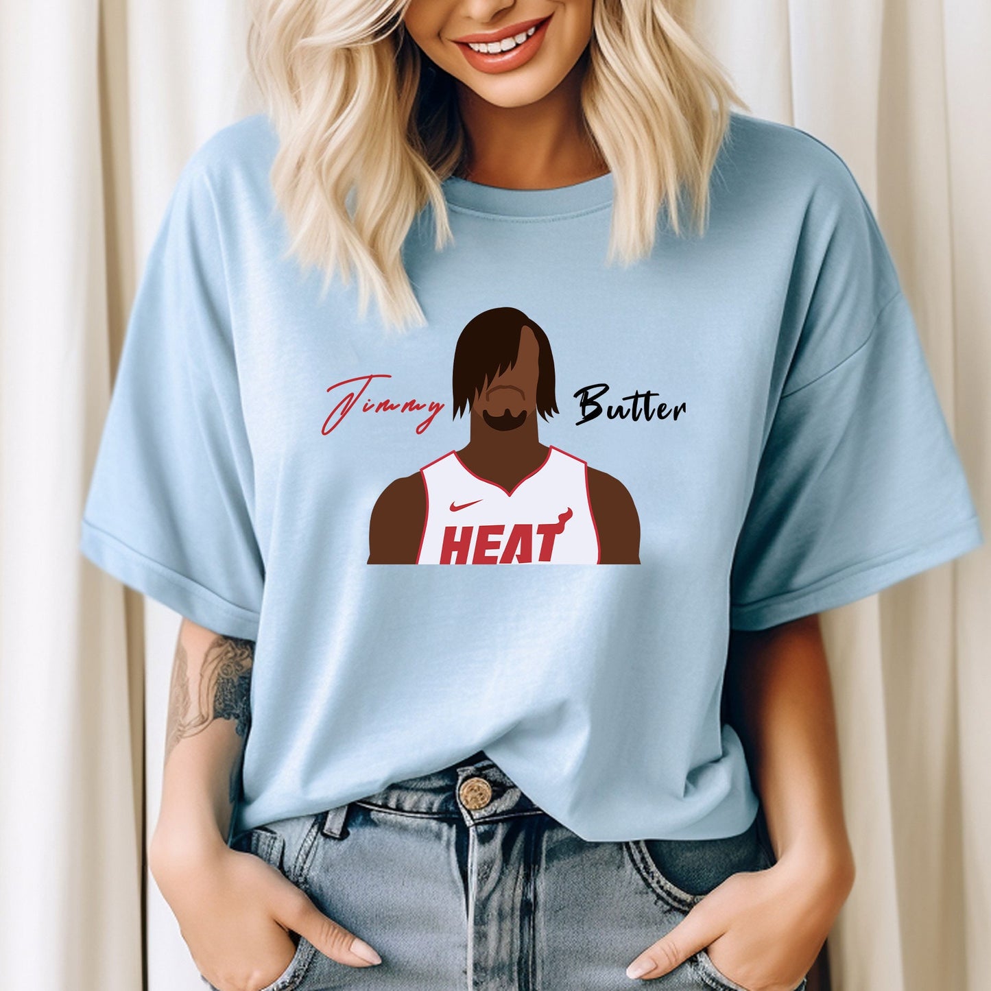 Jimmy Butler Illustration Shirt,  Match Day T-Shirt, Gift Tee, Matching Shirt, Matching NBA Shirt, Miami Heat Tee