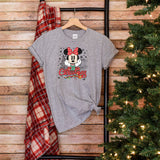 Vintage Minnie Christmas T-Shirt, Retro Disney Christmas Shirt, Disney Christmas Couple Shirt, Cute Disneyland Vacation Gift custom Tee