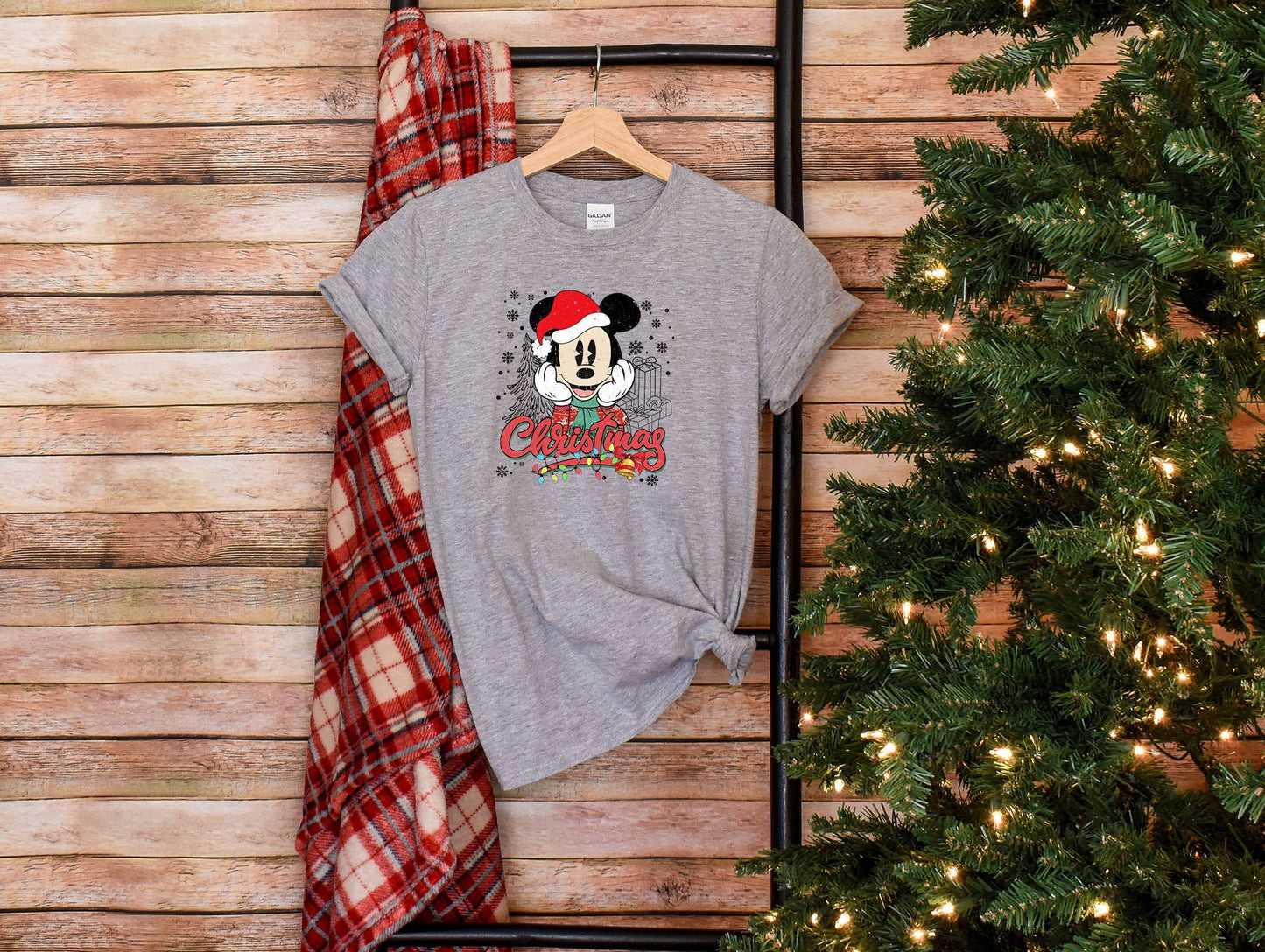 Vintage Mickey Christmas T-Shirt, Retro Disney Christmas Shirt, Disney Christmas Couple Shirt, Cute Disneyland Vacation Custom Gift tee