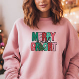 Merry and Bright Christmas Sweat shirt Sweatshirt, Christmas Hoodie, Christmas Family crewneck, Christmas Gift, unique Holiday Gift for her