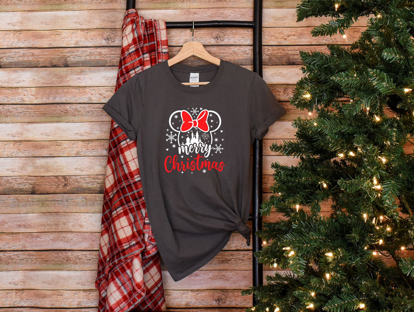 Disney Merry Christmas T-Shirt, Minnie Christmas Shirt, Disney Christmas Shirt, Disney Matching Family Tee, Christmas Disney Couple Shirt