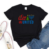 Our Home Is United Shirt, Happy Hanukkah Shirt, Jewish Cristian Shirt, Holiday Hanukkah Shirt, Jewish Saying Shirt, Religious Shirt