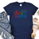 Our Home Is United Shirt, Happy Hanukkah Shirt, Jewish Cristian Shirt, Holiday Hanukkah Shirt, Jewish Saying Shirt, Religious Shirt