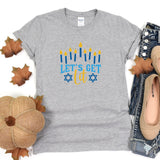 Let's Get Lit Hanukkah Sweatshirt for Women Gold & Silver Glitter Print - Hanukkah Sweaters, Funny Hanukkah shirts, menorah Jewish shirts