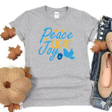 Peace Light Joy Shirt, Happy Hanukkah Shirt, Jewish Shirt, Holiday Hanukkah T-Shirt, Hanukkah Shirt, Jewish Saying Tee, Shirt for Jewish