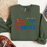 Our Home Is United Sweatshirt, Happy Hanukkah Sweatshirt, Jewish Sweatshirt, Holiday Hanukkah Hoodie, Hanukkah Hoodie, Jewish Saying Hoodies