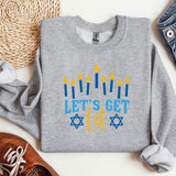 Let's Get Lit Hanukkah Sweatshirt, Hanukkah Sweaters, Funny Hanukkah Hoodies, menorah Jewish Hoodies