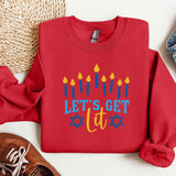 Let's Get Lit Hanukkah Sweatshirt, Hanukkah Sweaters, Funny Hanukkah Hoodies, menorah Jewish Hoodies