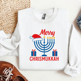 Happy Chrismukkah Sweatshirt, Funny Hannukkah Sweatshirt, Christas Ugly Sweater Sweatshirt, Hanukkah Menorah Hoodie, Chanukah Jewish Holiday