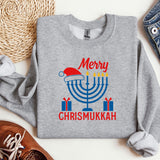 Happy Chrismukkah Sweatshirt, Funny Hannukkah Sweatshirt, Christas Ugly Sweater Sweatshirt, Hanukkah Menorah Hoodie, Chanukah Jewish Holiday