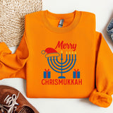 Happy Chrismukkah Sweatshirt, Funny Hannukkah Sweatshirt, Christas Ugly Sweater Sweatshirt, Hanukkah Menorah Hoodie, Chanukah Jewish Holiday