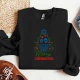 Happy Chrismukkah Sweatshirt, Funny Hannukkah Sweatshirts, Christas Ugly Hoodie, Hanukkah Menorah Sweatshirt, Chanukah Jewish Holiday Sweat