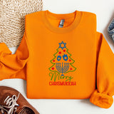 Happy Chrismukkah Sweatshirt, Funny Hannukkah Sweatshirts, Christas Ugly Hoodie, Hanukkah Menorah Sweatshirt, Chanukah Jewish Holiday Sweat