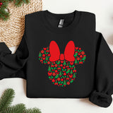 a mickey mouse christmas sweater with a bow on it