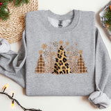 a grey sweater with a leopard print on it