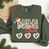 Mimi Claus Sweatshirt and Hoodie, Christmas Mimi Claus Sweatshirt,Gift for Mom,Custom Mimi Sweatshirt with Children Name on Sleeve