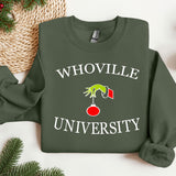 a green sweatshirt with the words whovillee university on it
