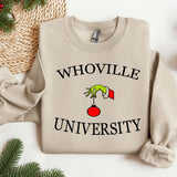 Christmas Whoville University Sweatshirt, Christmas Sweatshirt, Christmas Hoodie Sweatshirt, Crewneck, Personalized Gift Xmas Party Shirt