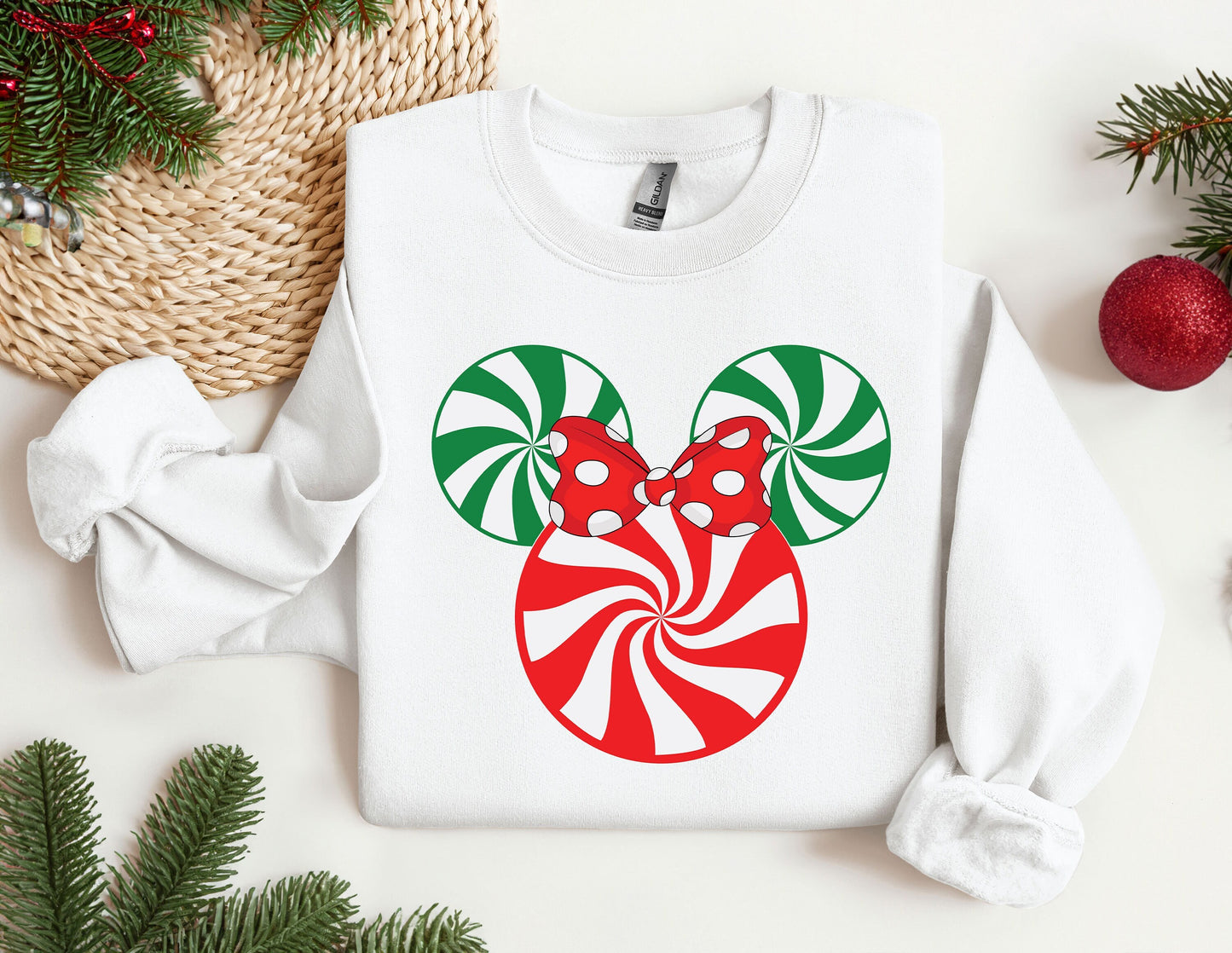 Disney Candy Christmas Sweatshirt, Trendy Sweatshirt, Disneyland Sweatshirt, Oversized Sweatshirt, Christmas Hoodie, Mickey Xmas Gift