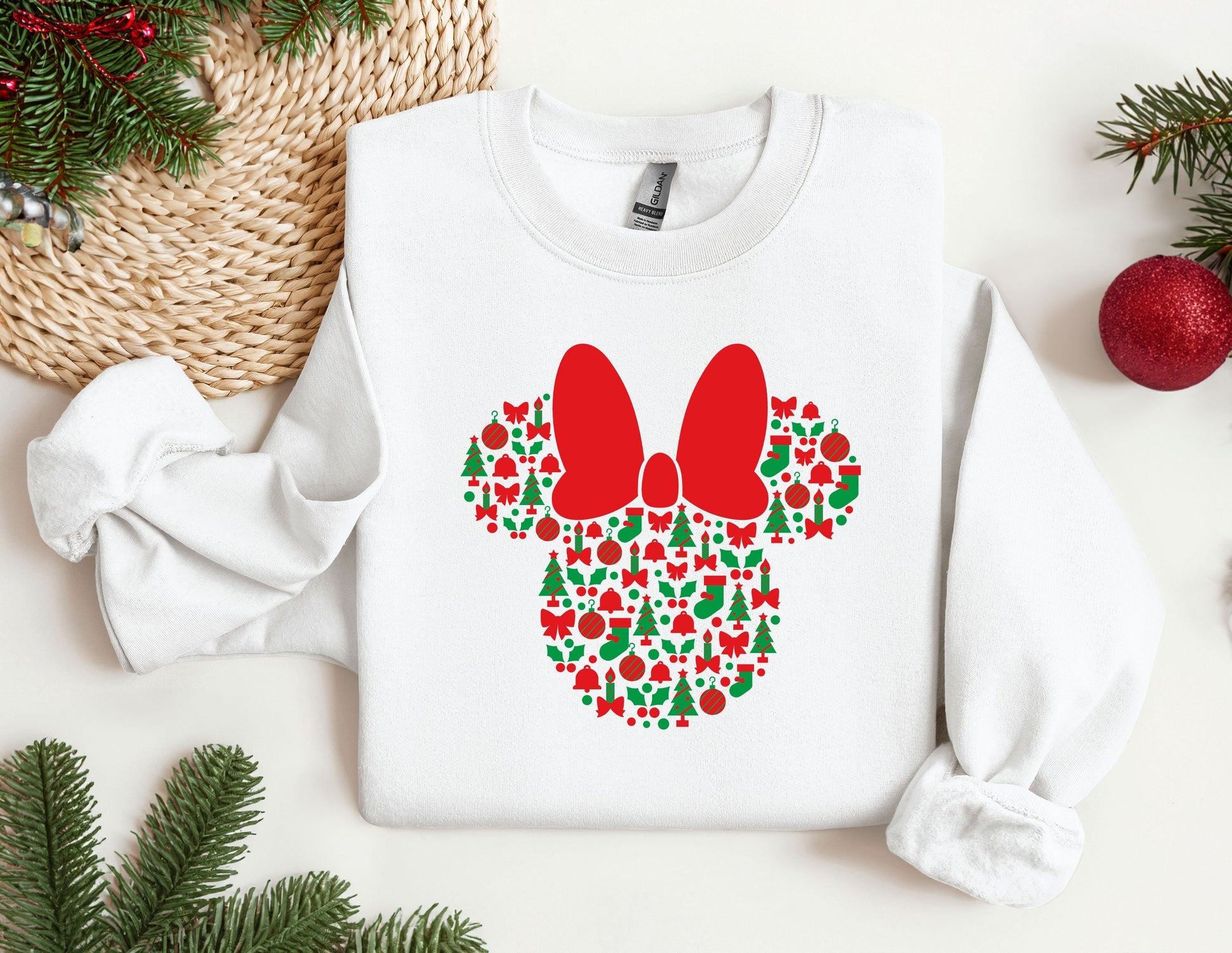 Mickey & Minnie Disney Christmas Sweatshirt, Disney Heart Hoodie, Christmas Party 2023 Shirt, Disney Shirt, Christmas Disney Family Sweater