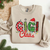 Gigi Claus Sweatshirt and Hoodie, Christmas Grandma Claus Sweatshirt, Gift for Mom her, Custom Mama Sweatshirt, Xmas gift shirt