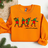 an orange shirt with a picture of three people on it